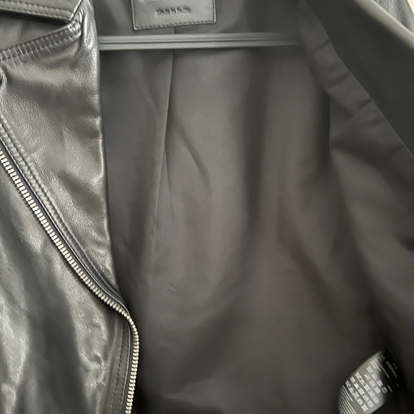 AllSaints DALBY SLIM FIT LEATHER BIKER JACKET - Picture 9 of 12